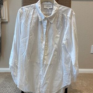 White The Great tuxedo style blouse